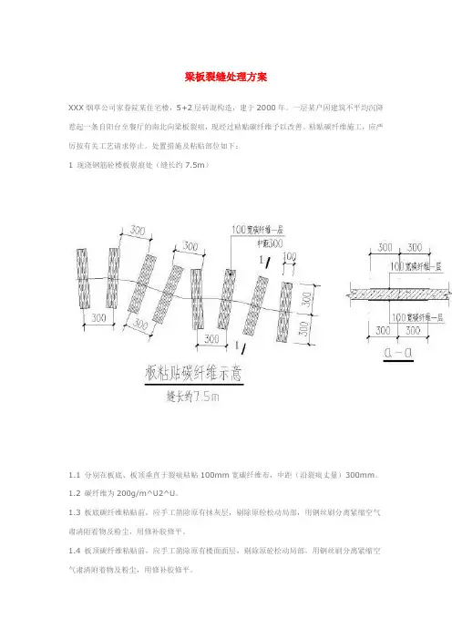 梁板裂缝处理(碳纤维)