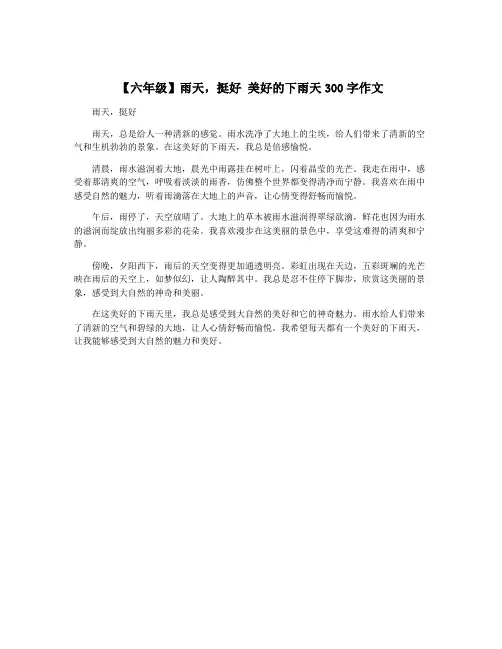 【六年级】雨天,挺好 美好的下雨天300字作文