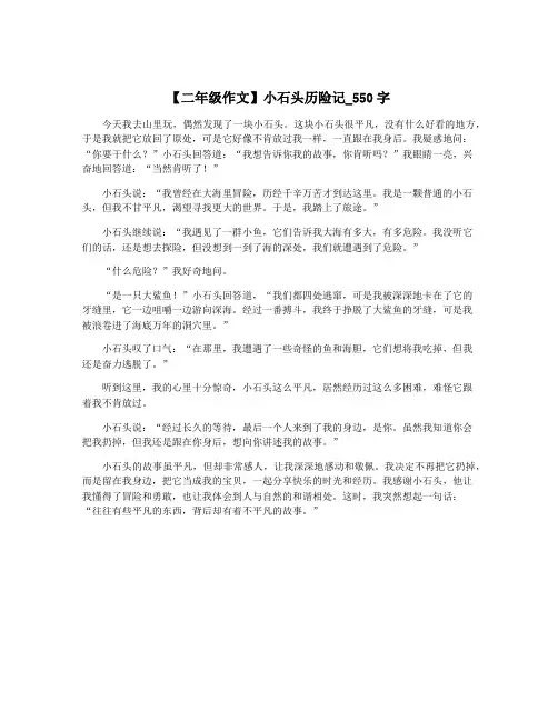 【二年级作文】小石头历险记_550字