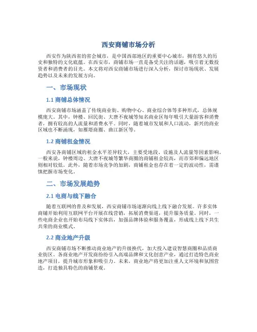 西安商铺市场分析