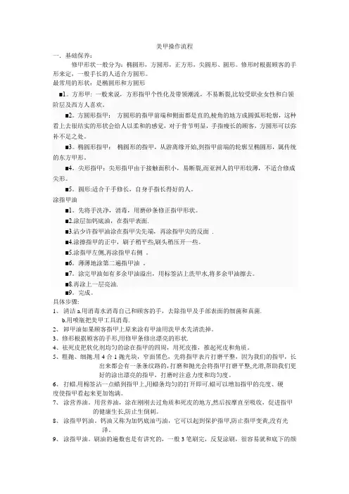 美甲操作流程
