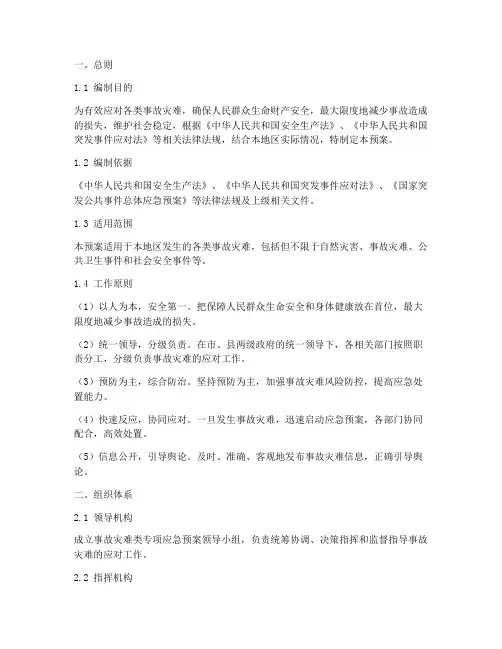 事故灾难类专项应急预案