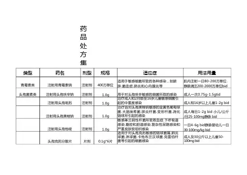 西药药品处方集
