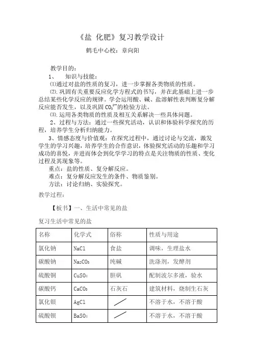 盐和化肥教案