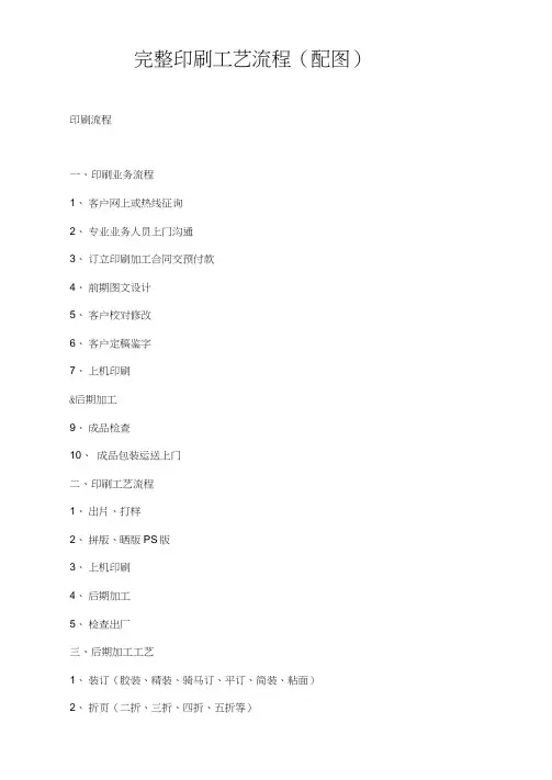 完整的印刷工艺流程样本