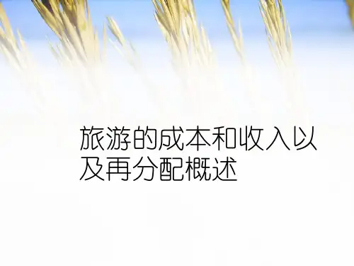 旅游的成本和收入以及再分配概述