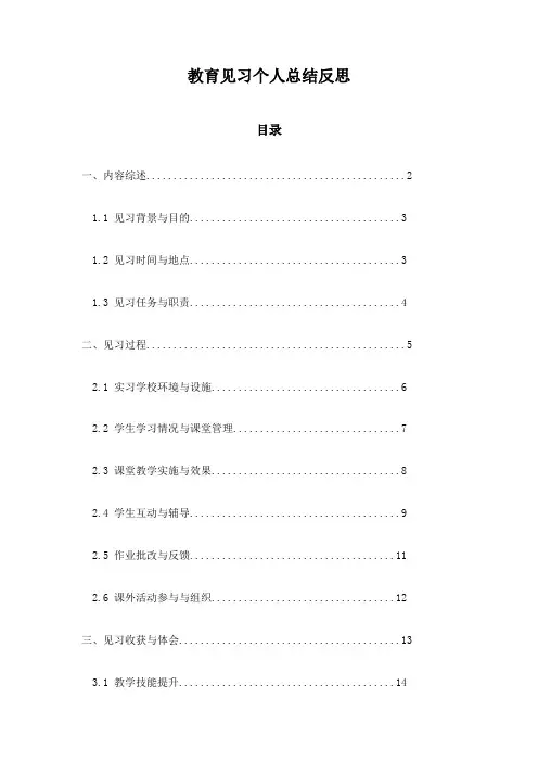 教育见习个人总结反思