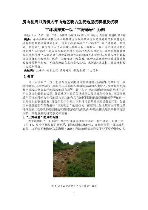 三好砾岩小论文