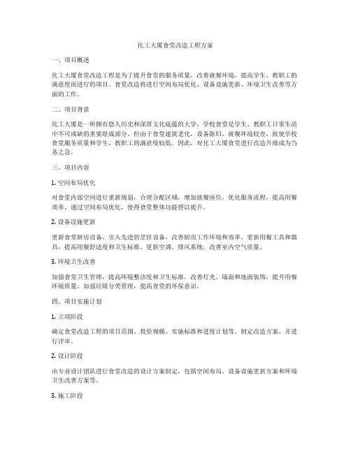 化工大厦食堂改造工程方案
