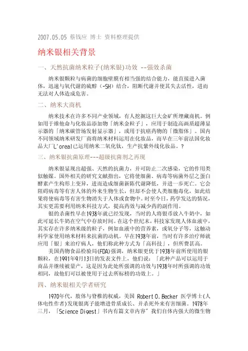 纳米银相关背景