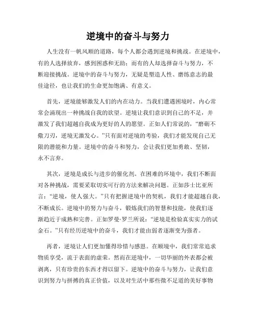 逆境中的奋斗与努力
