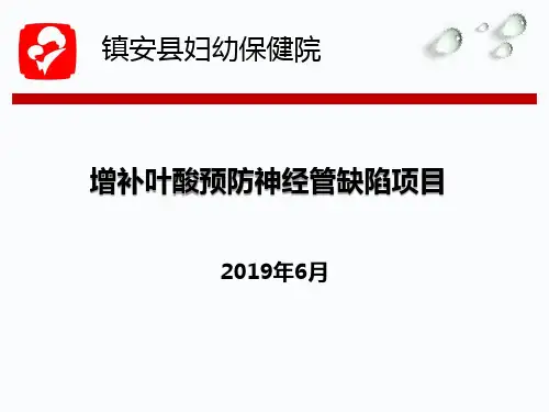 增补叶酸预防神经管缺陷项目