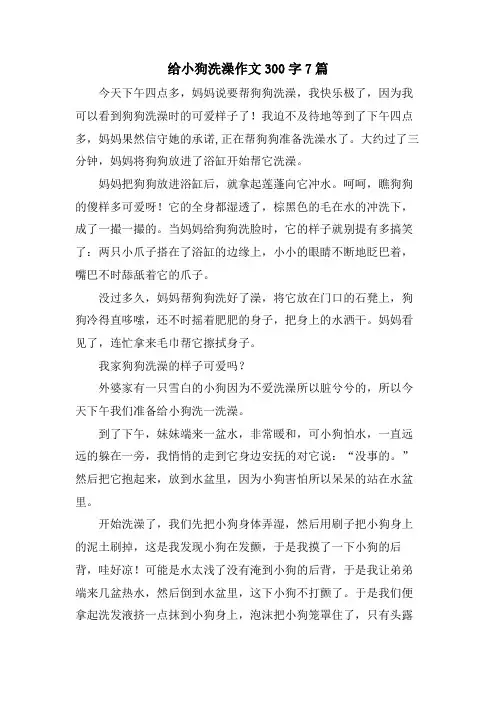 给小狗洗澡作文300字7篇