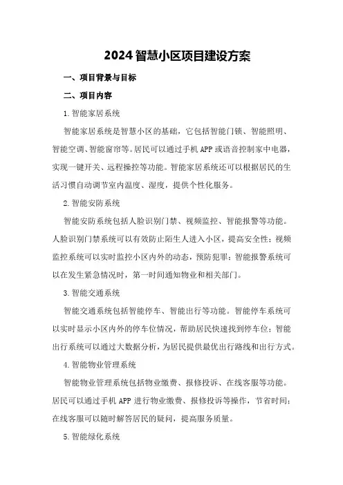 2024智慧小区项目建设方案