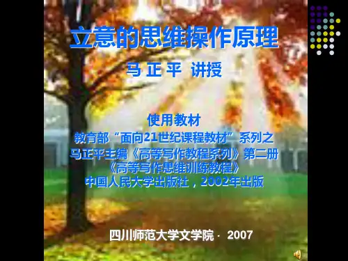 四川师范大学 写作学 立意的思维操作