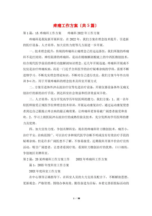 疼痛工作计划(共5篇)