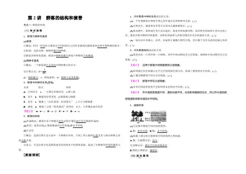 2022高三生物苏教版一轮复习(练习)必修3 第9单元 第2讲 群落的结构和演替 Word版含答案