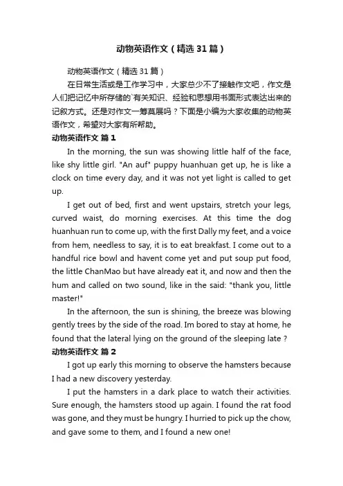 动物英语作文（精选31篇）