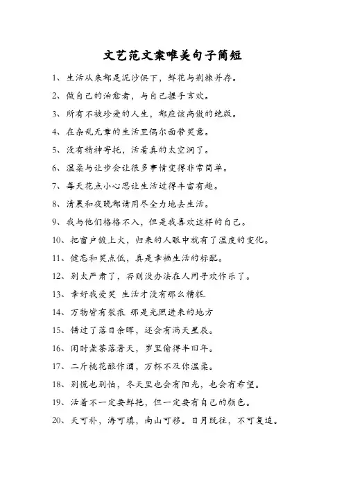 文艺范文案唯美句子简短