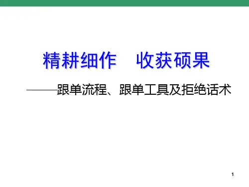 销售实务：跟单流程与拒绝话术