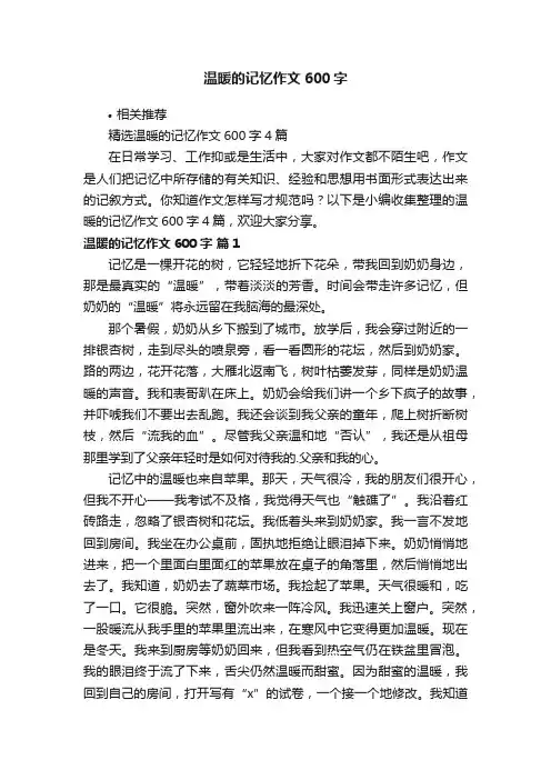 温暖的记忆作文600字