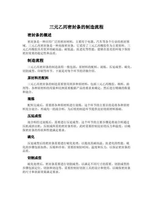 三元乙丙密封条的制造流程