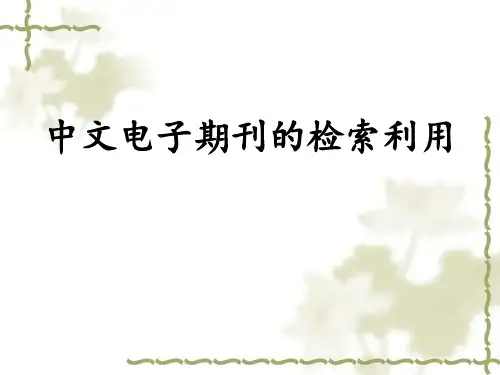 中文电子期刊的检索利用