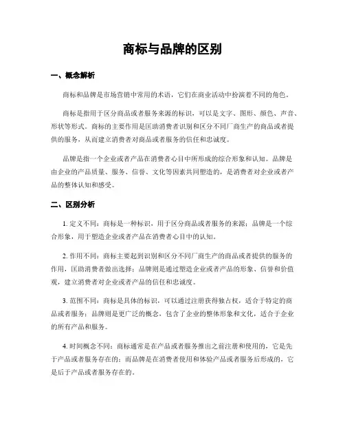 商标与品牌的区别