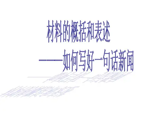 一句话新闻专题练习