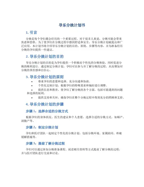 导乐分娩计划书