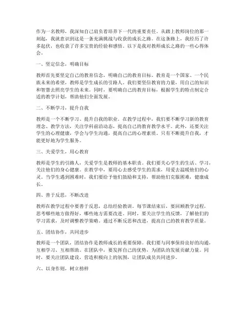 教师的成长之路心得体会