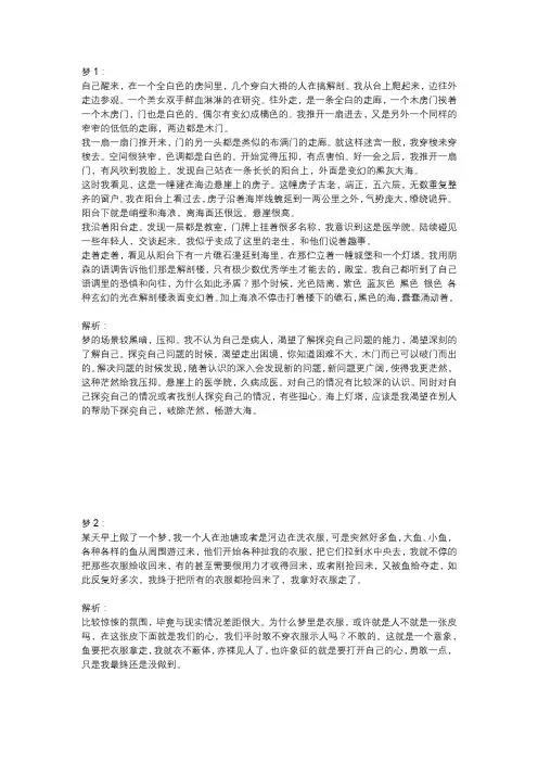 梦的解析实例3篇