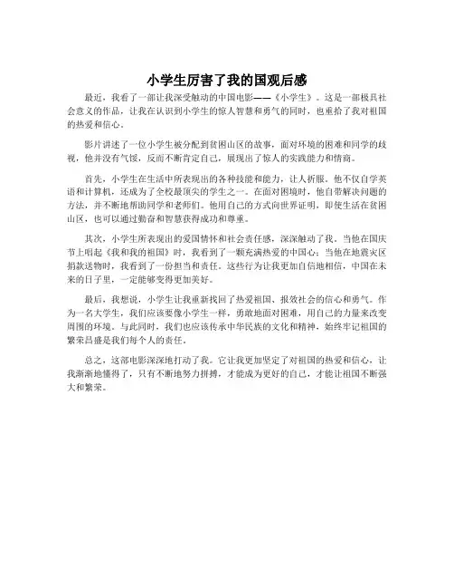 小学生厉害了我的国观后感