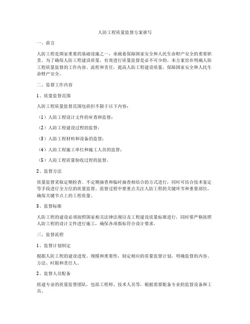 人防工程质量监督方案谁写
