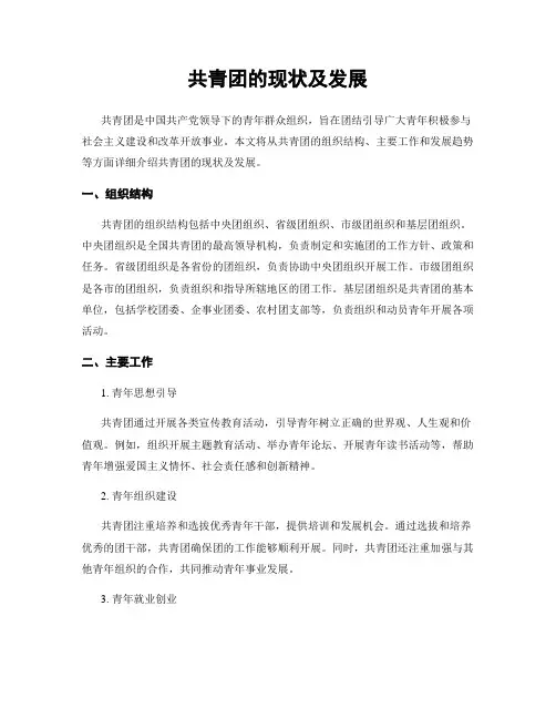 共青团的现状及发展