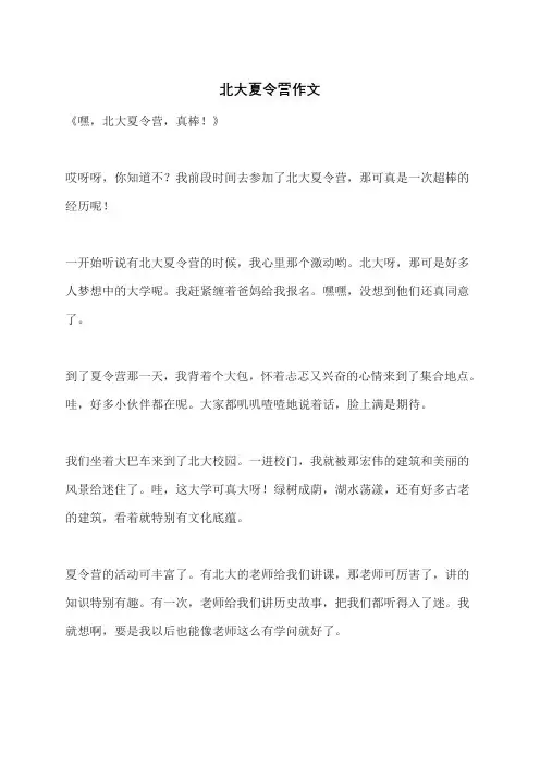 北大夏令营作文