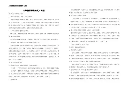 八年级思想品德复习提纲