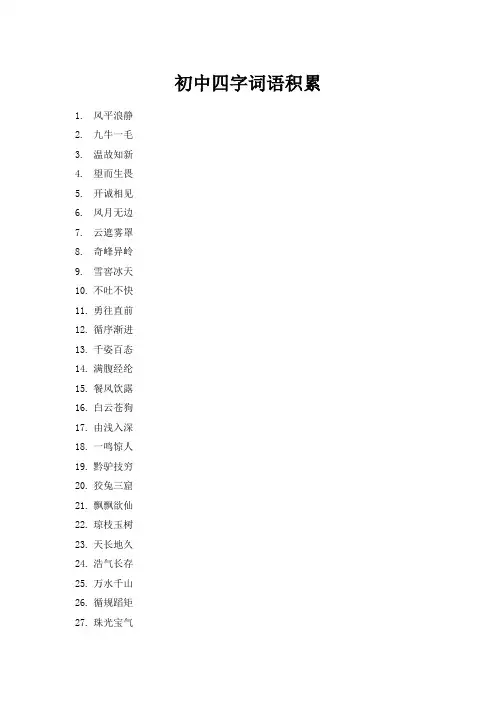 初中四字词语积累