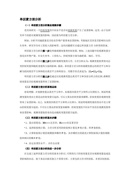 单因素方差分析