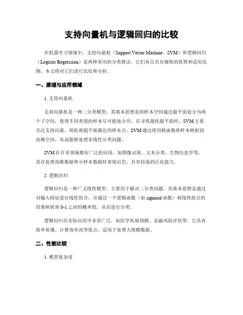 支持向量机与逻辑回归的比较