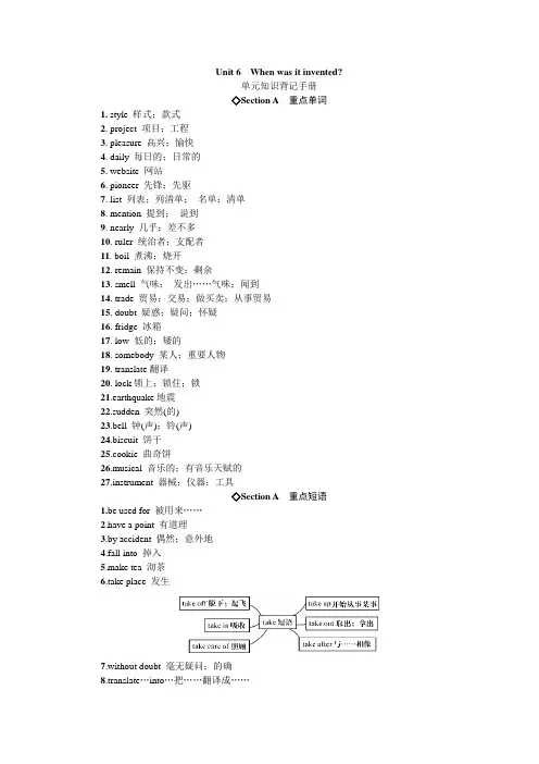 全套2016年秋人教版九年级英语Unit 6同步练习题及答案_3
