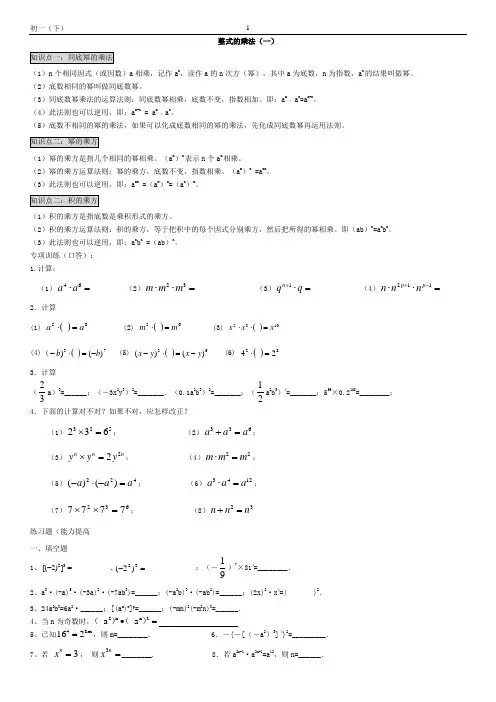 整式的乘法(一)
