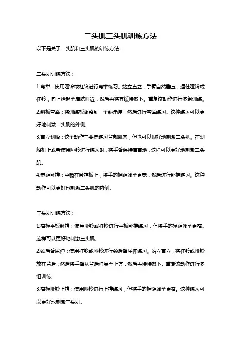 二头肌三头肌训练方法