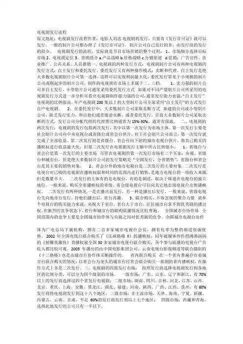 电视剧发行流程