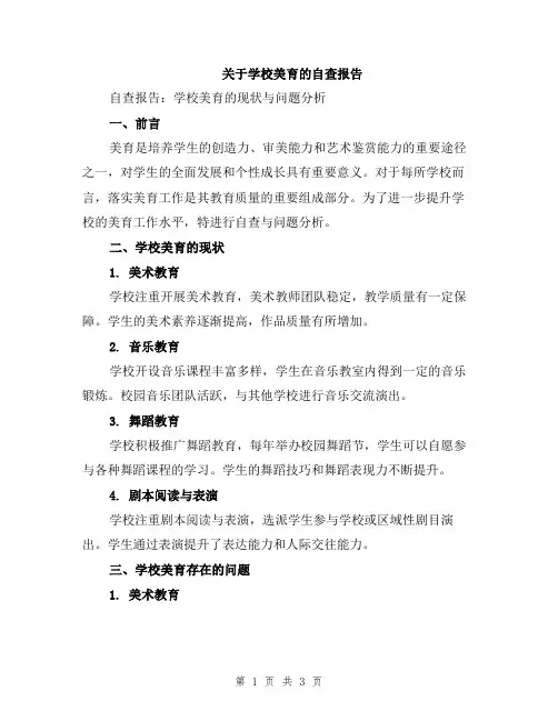 关于学校美育的自查报告