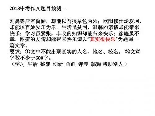 2013押题作文