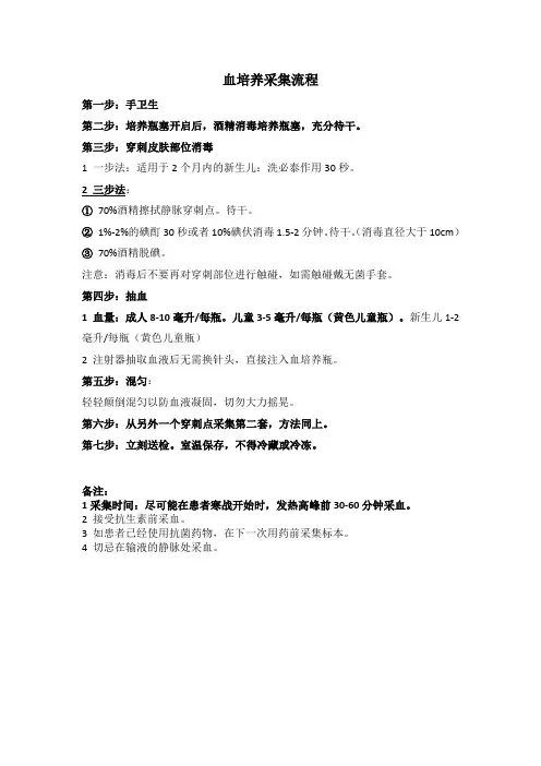 血培养采集流程
