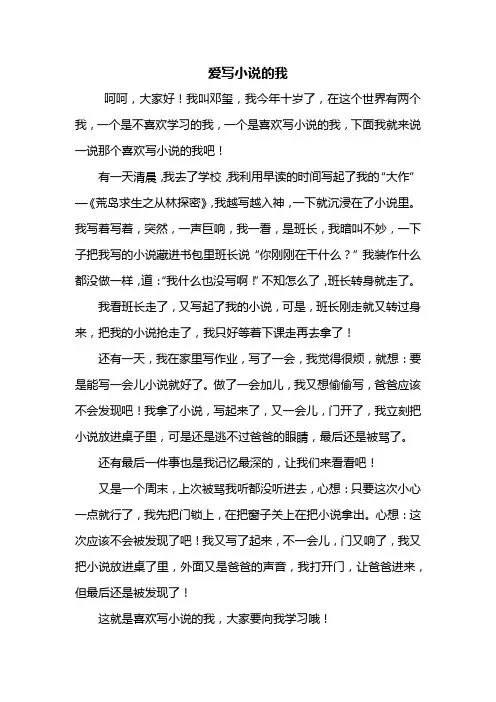 五年级作文：爱写小说的我作文600字