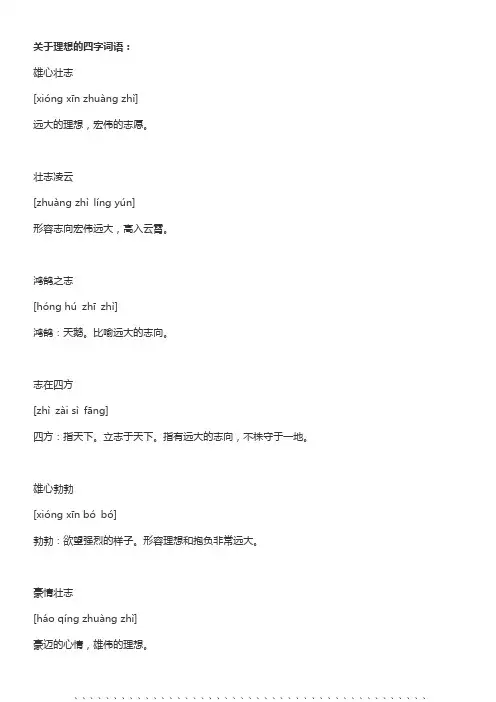 关于理想的四字词语