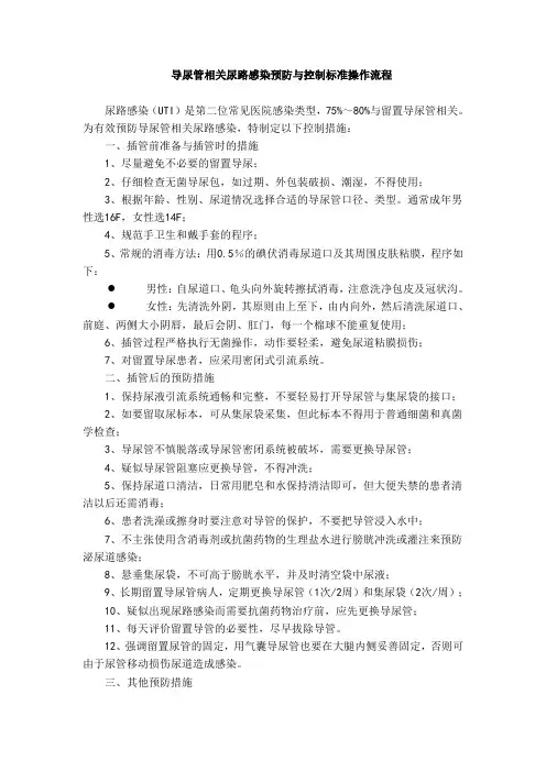 导尿管相关尿路感染预防与控制标准操作流程